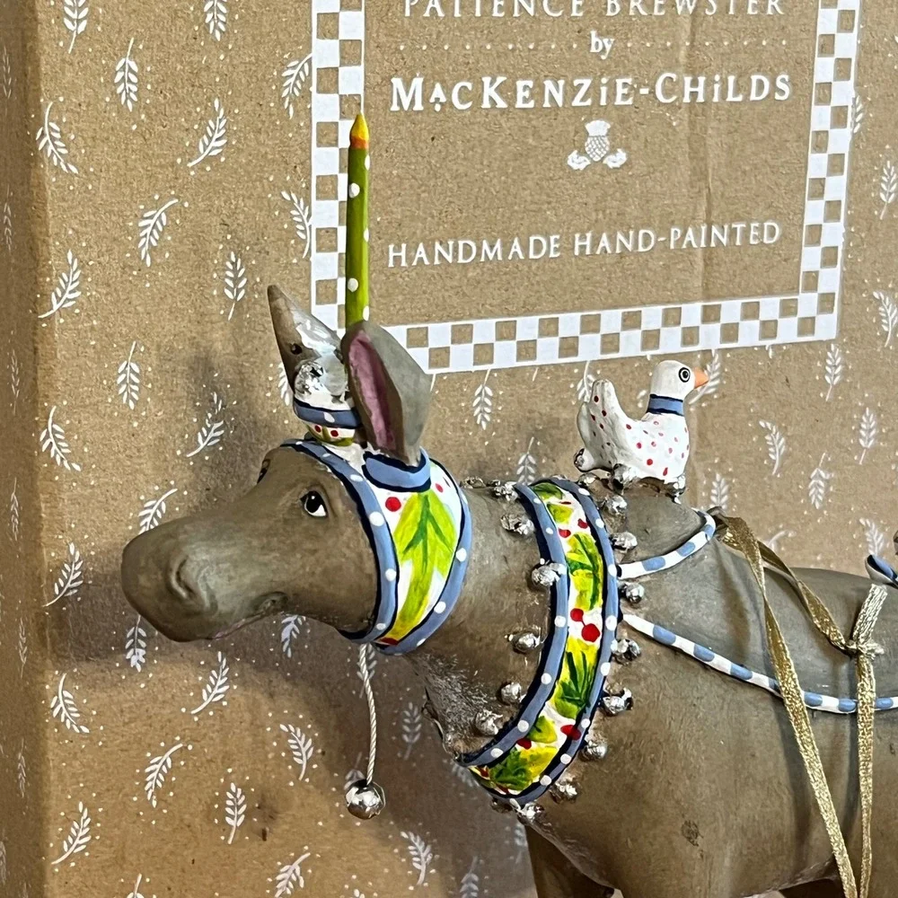 MacKenzie-Childs Patience Brewster Maude Moose Ornament Handmade‎ Hand-Painted